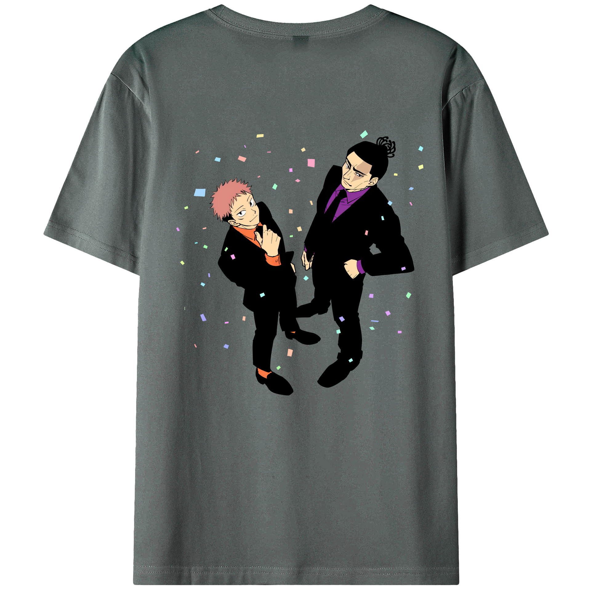 （画像用） 呪術廻戦 Jujutsu Kaisen 綿100％ メンズ半袖Tシャツ（バックプリント） 通気性
